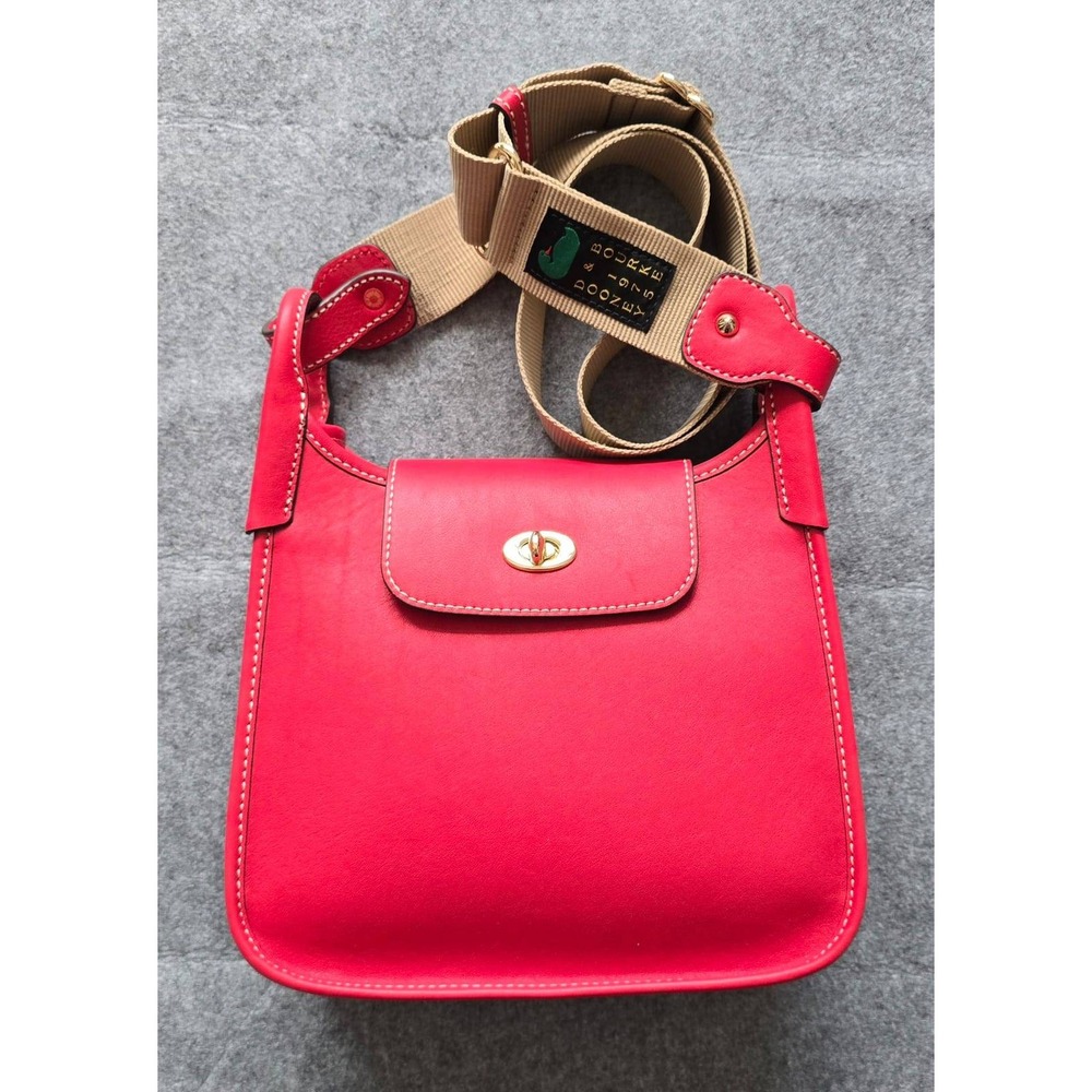 Dooney & Bourke Penrose Messenger 25 Crossbody Bag - Red Leather EUC